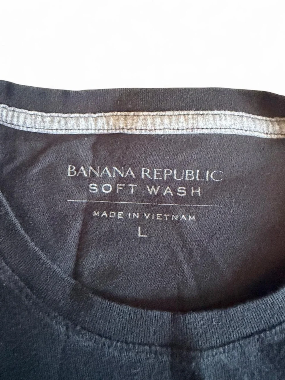 Banana Republic Soft Wash Long Sleeve T-Shirt Mens L Black